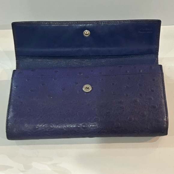 Furla Purple Embossed leather wallet Clutch - Picture 6 of 8